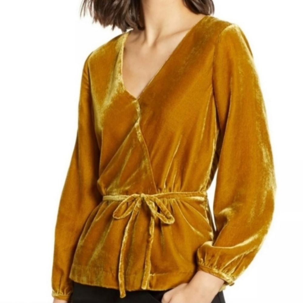 *NWT J Crew V Neck Velvet Blouse